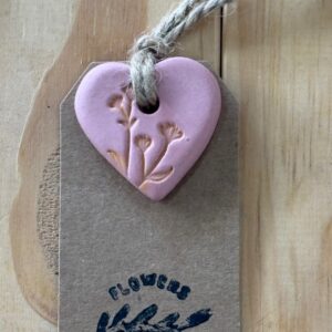 Flowers and Clay Heart